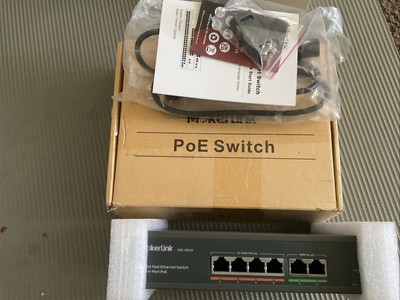 MokerLink 4 Port PoE Switch with 2 Uplink Ethernet Port 78W High Power Suppor...