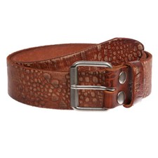 Croco Embossed Distressed 100 Leather Casual Belt for Men and Women