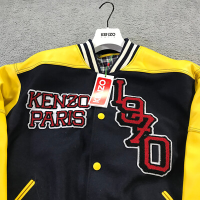 KENZO ケンゾー22AW VARSITY BOMBER JACKET L Men's Bomber Kenzo Varsity Jacket with Patches - HJacket