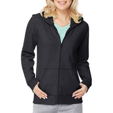Hanes Women's Fleece Full Zip Hoodie Gray Size S