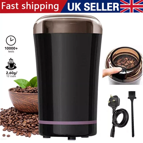 Electric Coffee Grinder Grinding Milling Bean Nut Spice Matte Blade Blender UK - Picture 1 of 13