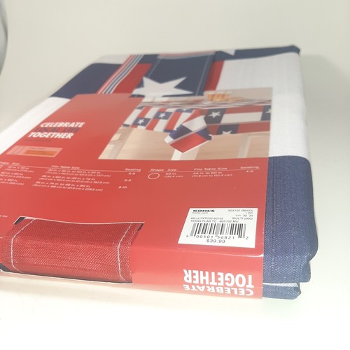 Tablecloth Celebrating Local Life Together 60in x 102in NEW Kohls American Flag - Picture 9 of 15