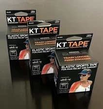 3 x KT Tape Original Cotton Elastic Kinesiology Athletic Uncut Roll 2in x 197in