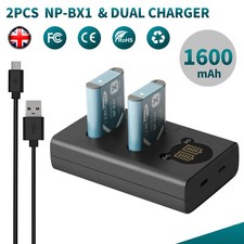 Image of 2× NP-BX1 Battery For Sony Cyber-shot DSC-RX100 HX300 HDR-AS20 RX1+ Dual Charger