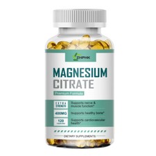 Magnesium Citrate Citrato De Magnesio 400Mg 120 Capsules 400mg of Elemental M