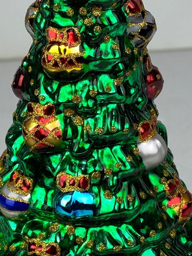 Firma Bilinski Jeweled Holiday Tree Glass Ornament - 6-3/4" - Picture 8 of 13