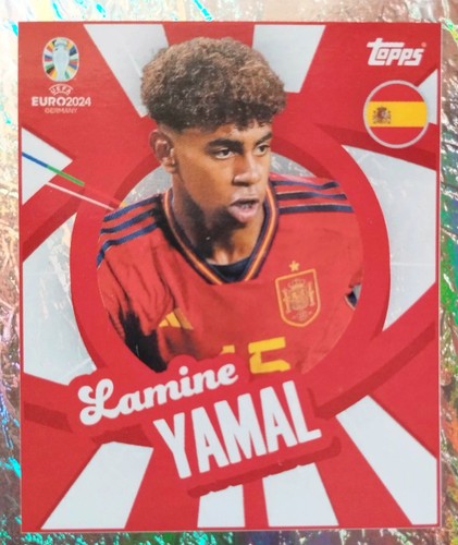 TOPPS UEFA EURO 2024 naklejka ESP PTW LAMIN YAMAL HISZPANIA - Zdjęcie 2 z 4