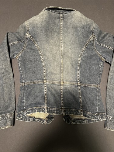 Old Navy Women’s Blue Denim 5 Snap Up Rounded Lapels Jean Jacket - Medium - Picture 15 of 22