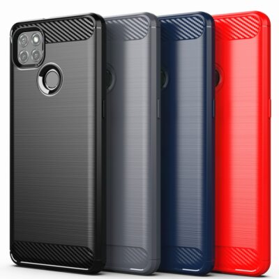 For Motorola Moto G9 Power Case, Shockproof Fiber Carbon TPU Back Cover 