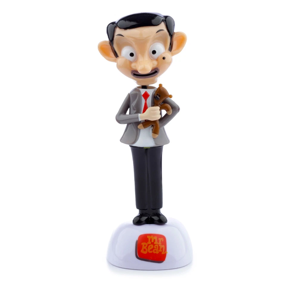 LTD. Mr. Bean mit Teddy Solar Wackelfigur schwarz/weiß/braun Bedruckt 100% Ku... - Bild 3 von 4