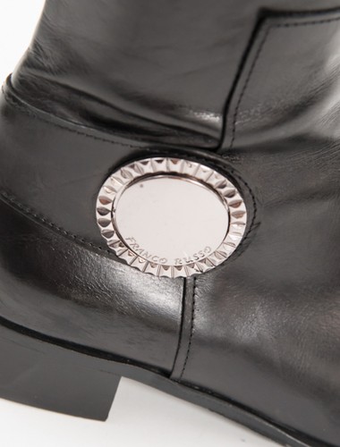 New Franco Russo Black Leather Made in Italy Boots Size 37.5 US 7.5 - Picture 5 of 6