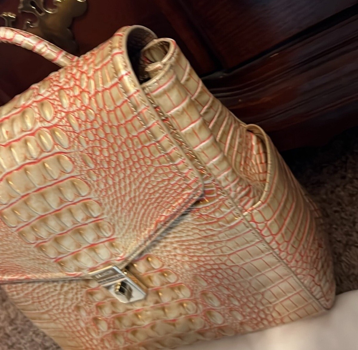 NWT Brahmin Liz Sunkiss Melbourne Genuine Leather Backpack Brahmin Liz Leather Backpack in Sunkiss Melbourne for sale  main image 4