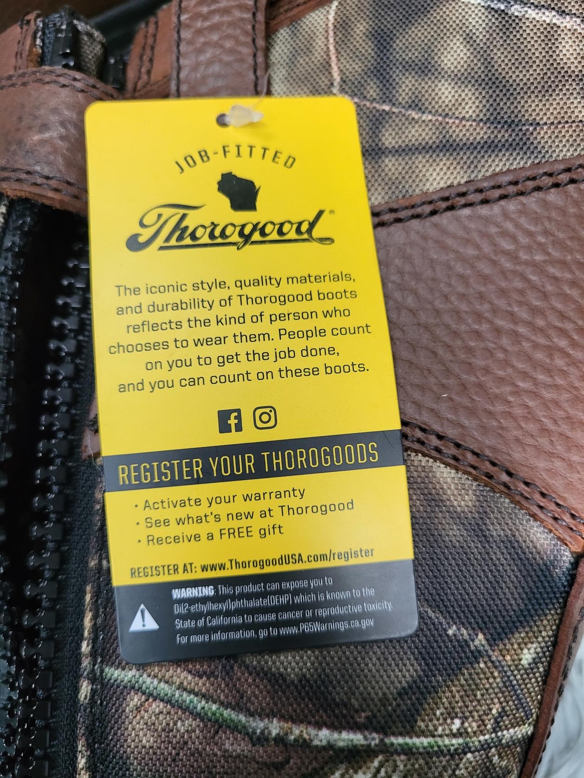 Thorogood Men's Waterproof 17” SideZip Snakebite Boots Mossy Oak 10.5M