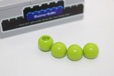 Lego (c) 4x Technic - Ball Achsloch - lime grün - 32474 - connector