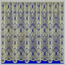 Nottingham Lace Cotton Look Short Drops Heavy Cream Net Curtain Sold per Metre
