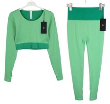 VITALITY The Nova 2 In 1 Set Women's MEDIUM Seamless Stretchy Green Top Leggings