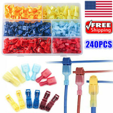 240PCS T-Tap Electrical Wire Crimp Terminals Quick Splice Cable Connectors Kit