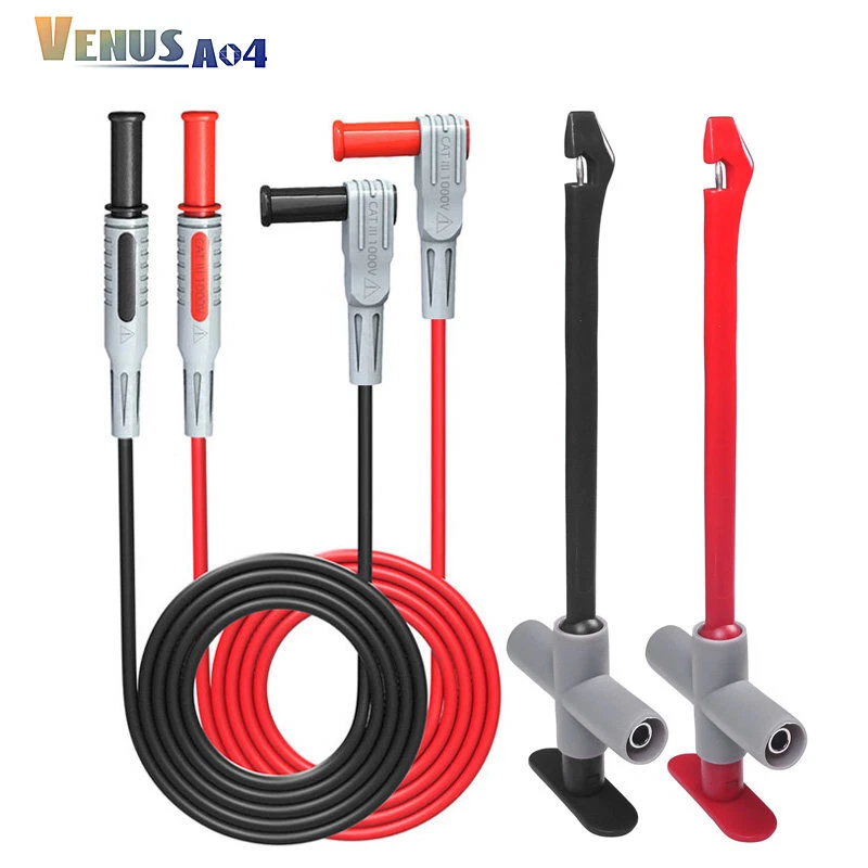 PEAKELECT Multimeter Test Lead 4mm Banana Plug with Wire Piercing Puncture Probe Test Hook