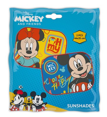 Paire De Rideaux Pare-soleil Mickey Mouse Pour Voiture - 44x35 Cm, Universels, Avec Ventouses - 10