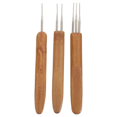 3 Pcs Knitter Crochet Dreadlock Needle Tools for Interlocking Hook Locs - Picture 2 of 12