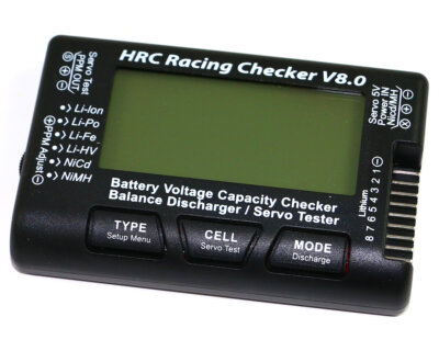 HRC Racing Battery Analyzer 1-8S Checker und Balancer mit prozentualer ...