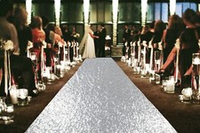 Silver Glitter Carpet Runner - 2FTx15FT for Weddings Parties and Special Events