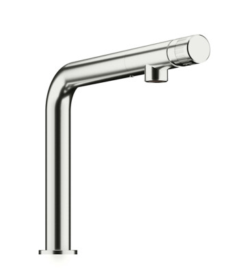 Armatur Turno Solo in EDELSTAHLFINISH mit schwenkbarem Auslauf und integriert...