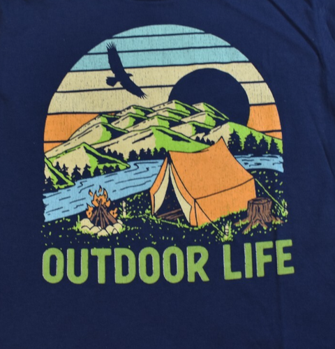 Mad Engine Youth Boys Outdoor Life Camping Graphic Navy Shirt New S, M, L - Picture 5 of 5