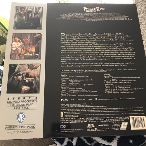 Twilight Zone: The Movie Laserdisc Dan Aykroyd Albert Brooks - Picture 2 of 2