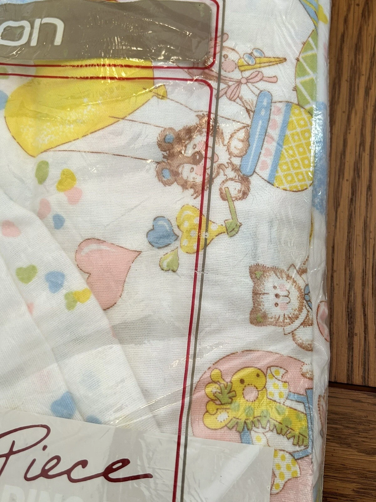 NOS HTF VTG Beacon 3 Piece Baby Bedding Nursery Set Receiving Blanket Crib Sheet