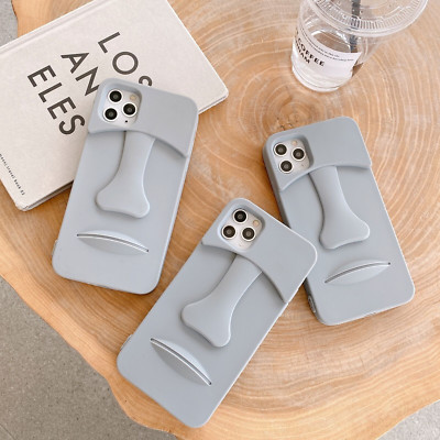 Stone 3D Soft Silicone Phone Case for iPhone 16 15 14 13 12 11 Pro Max XR 7 8 SE