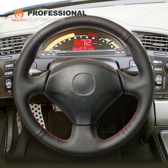 Black Leather Steering Wheel Cover for Honda S2000 Civic SI Insight