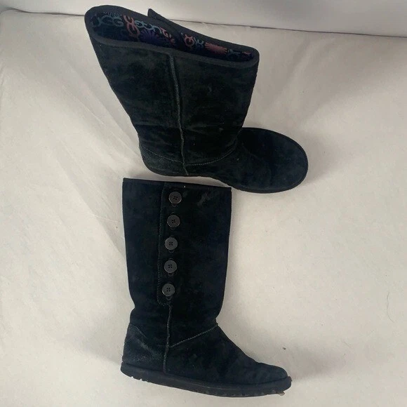Black uggs 2025 buttons side