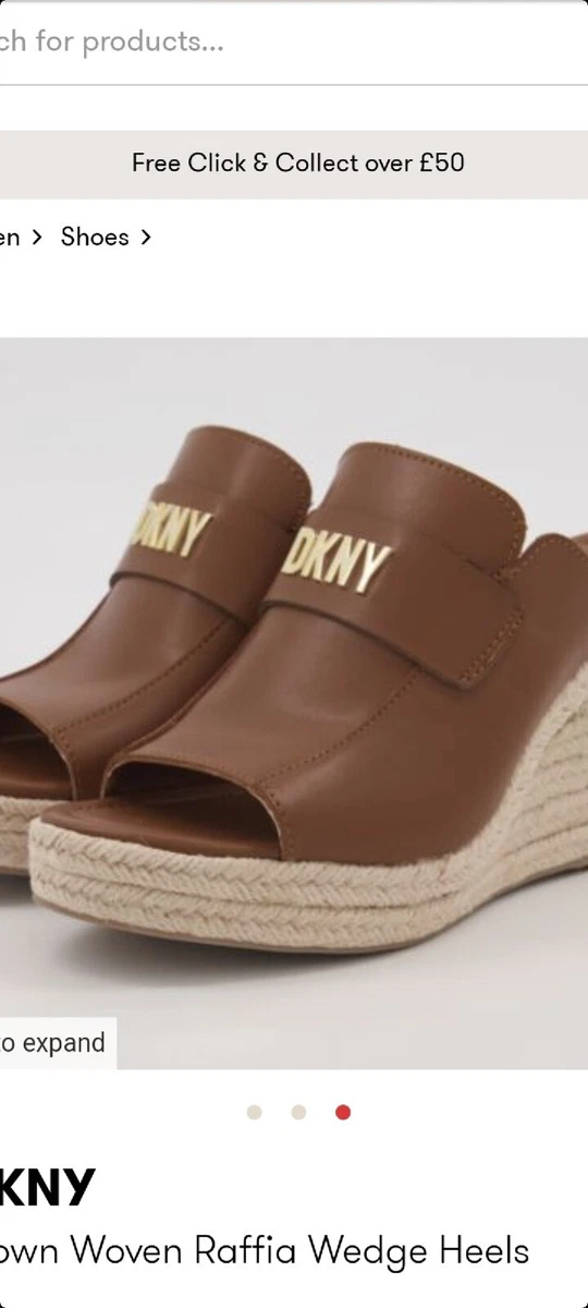 NEW BOXED TAN BROWN DKNY espadrilles Wedges VERY COMFORTABLE UK