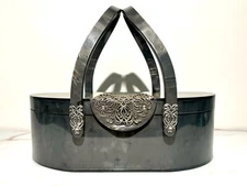Wilardy Vintage Gray Marbleized Lucite Purse From the 1950’s-Beautiful!