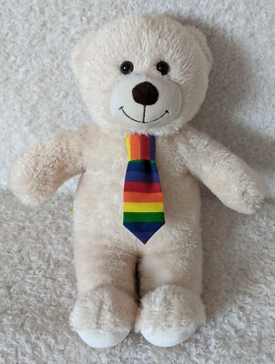 Handgefertigte mehrfarbige Krawatte Regenbogenstreifen-Druck passt Build a Bear Größe