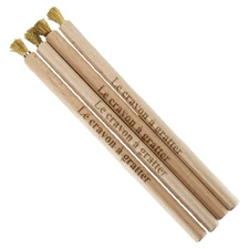 Conservator Le Crayon a Gratter Wood Pencil Brass Brush - 4 Pack