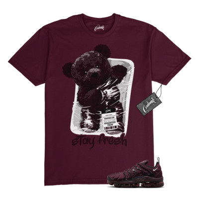 VaporMax Night Maroon Burgundy Cedar White Black Plus Air T Shirt Match STAY