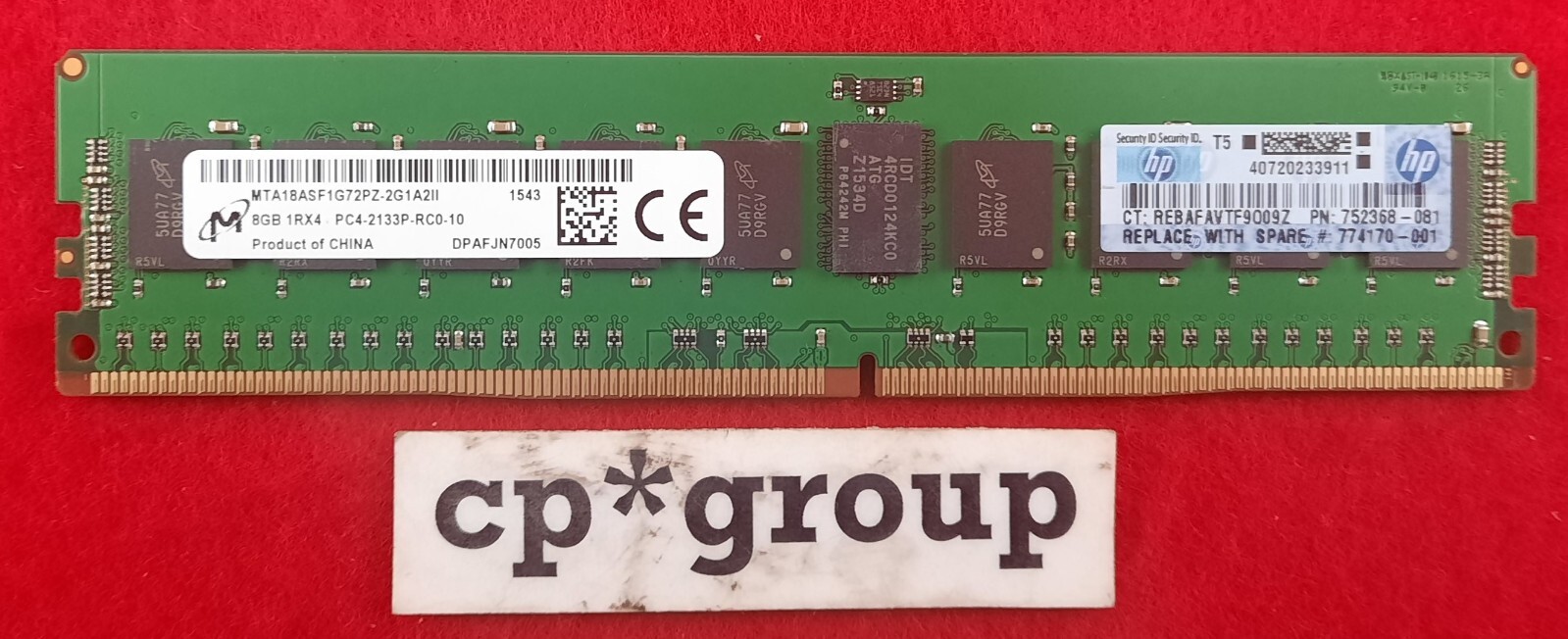 LOT OF 2 Micron 8GB 1Rx4 PC4-2133 REG ECC Server RAM MTA18ASF1G72PZ ...