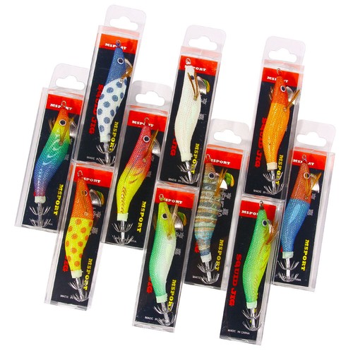 Lotto 10 pz esca gamberetti luminosa polpo calamaro maschera gambero esca da pesca acqua salata - Foto 11 di 12
