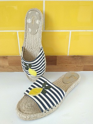 striped flat sandals