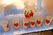 MCM Gay Fad Atlantic City Pitcher and 6 glasses