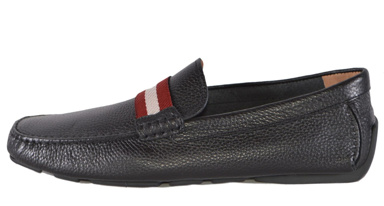New BALLY Men's Black Grained Calf 