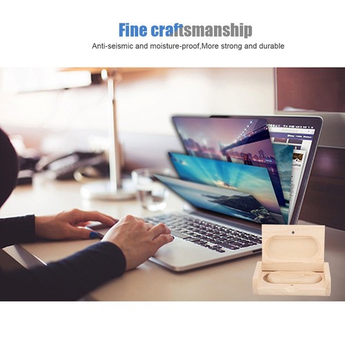 Oval Maple Wooden Shell USB 3.0 Flash Memory Drive Storage Stick With Box U D FY - Afbeelding 4 van 25