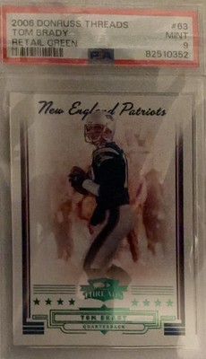 2006 Donruss Threads - Tom Brady #63 Green /100 Psa 9