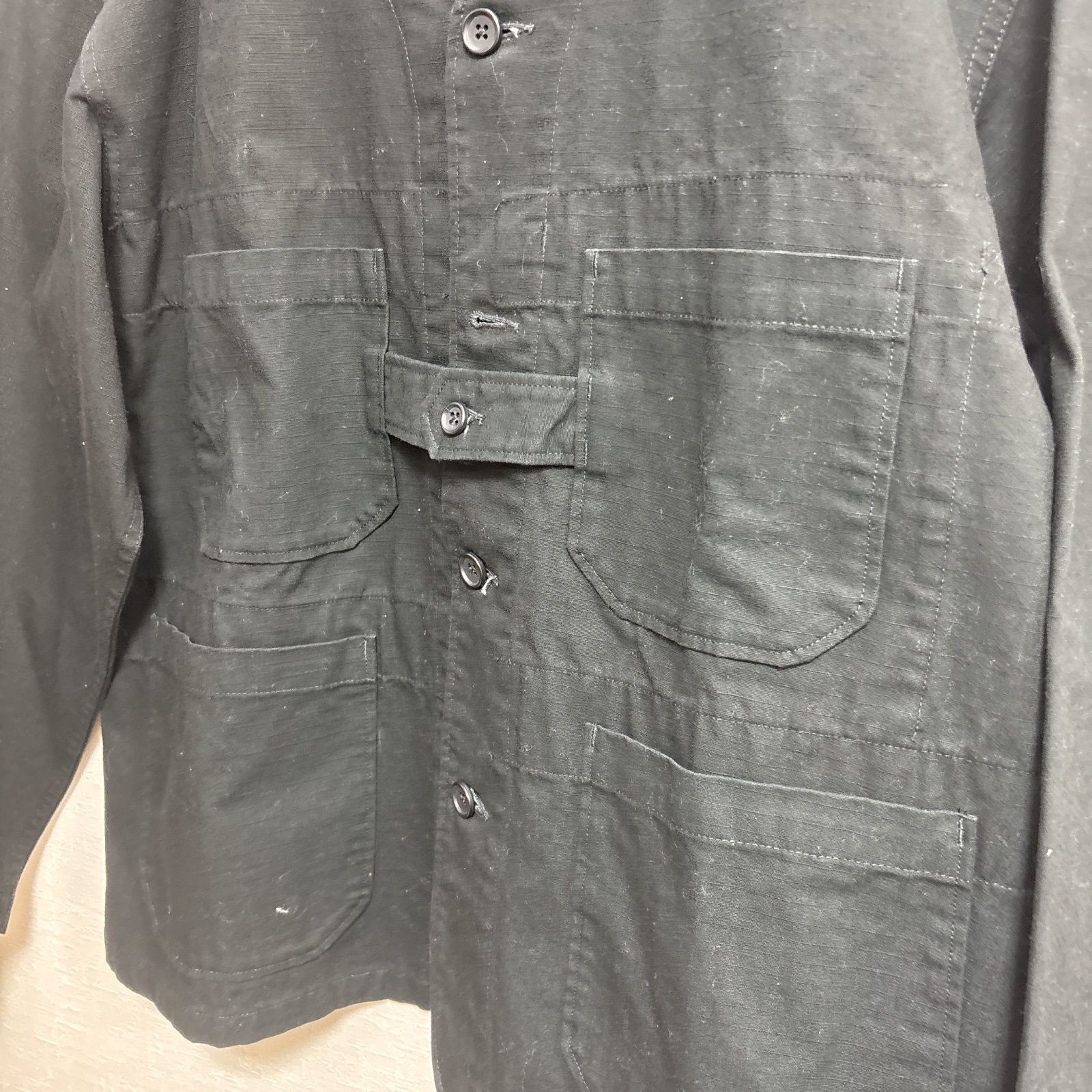 S00520 Engineered Garments Collarless Jacket Cott… - image 3