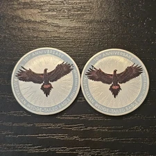 Lot of 2 - 1oz 2024 Australian Wedge Tailed Eagle 10th Anniversary Colorized