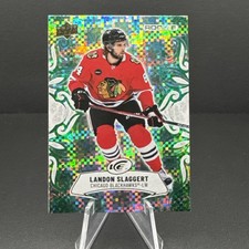 2024-25 UD Ice Hockey Landon Slaggert RC Emerald Green #119 Chicago Blackhawks