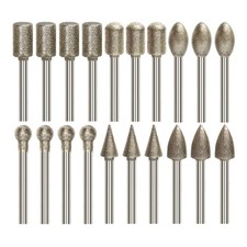 VZU Set di 20 frese diamantate con fusto da 1/8 per utensili rotanti Dremel p