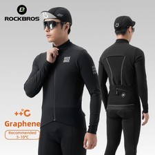 ROCKBROS Men's Graphene Cycling Jackets Winter Thermal Windproof Breathable Coat